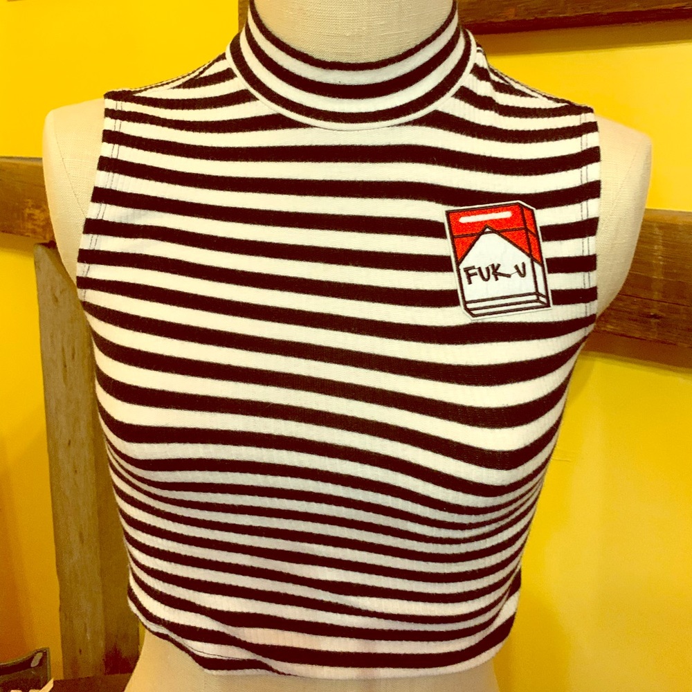 Edgy crop top womens